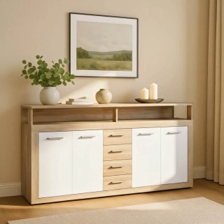 Komoda BLAGO 190 cm, dub sonoma/biela