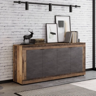 Komoda BLAGO 180 cm, tmavý dub/grafit