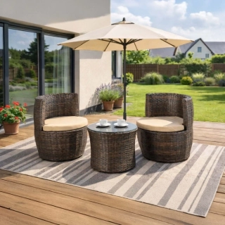 Záhradný nábytok FRIO, hnedý/béžový