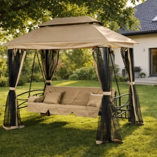 Záhradná hojdačka CARMEN, béžová/čierna