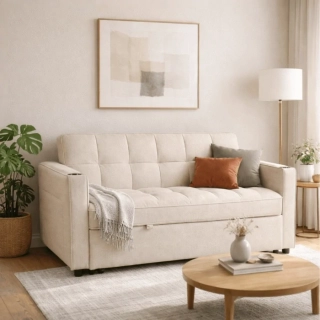 Polohovacia pohovka na spanie ASTER 2, béžová