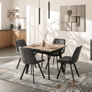 Keramický rozkladací stôl LARES 90-150 cm dub/čierny