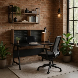 Herný stôl ICE 138,5 cm čierna/dub sonoma