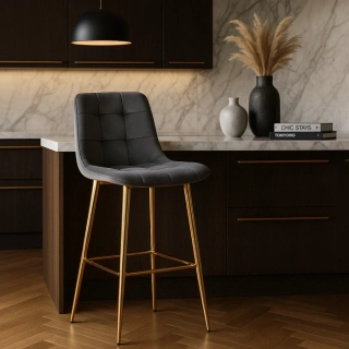Barová stolička ARIEL, sivá