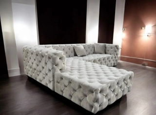 Chester Divani, Veľká glamour sedacia súprava, krémová